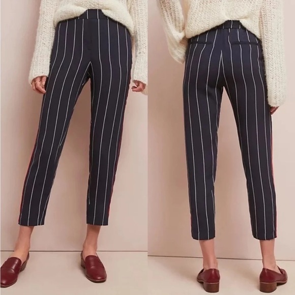 Anthropologie Ett Twa Navy Striped Pants size XS - Picture 2 of 5